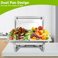 thumbnail image 2 of EVGTTI 6 Pack 8 QT Chafing Dish High Grade Stainless Steel Chafer Complete Set, Silver Food Wamer with Half Size Food Pan, Metal Handle for at least 8 People, 2 of 7