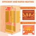 thumbnail image 5 of BUPPLEE 2-Person Infrared Sauna Room, Wooden Indoor Home Sauna with 7-Color Light Therapy, Bluetooth Controller, 5 of 10