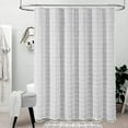 thumbnail image 2 of Boho Farmhouse Shower Curtain Set with Tassel - Linen Rustic Heavy Duty Fabric, Water Repellent, Modern Bohemian French Country Thick Bathroom Shower Curtains - Cream/Beige, 72x72, 2 of 6