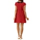 thumbnail image 3 of Vestido A-Line Rojo para Mujer con Cuello Peter Pan, Cierre Oculto en la Parte Posterior, por encima de la Rodilla, 3 of 7