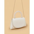 thumbnail image 3 of Women's White Pearl Handle Evening Clutch Purse, Elegant Wedding Bridal Handbag, Formal Party Shoulder Bag, 3 of 7