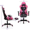 thumbnail image 7 of Gaming Chair - Pink Ergonomic Gaming Chair with Footrest for Women Racing Esports Computer Chair High-Back Massage Leather Recliner Rolling Swivel Chair (Pink), 7 of 7
