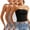 Black, variant on ZACPNCV 3PC Women's Shapewear Tube Tops Strapless Ruched Built-in Shelf Bra Casual Khaki S