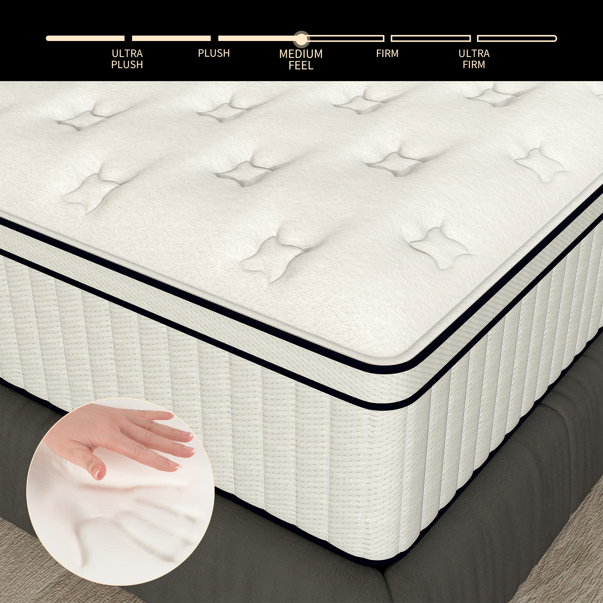 DalisTairy 14 inch Twin Size Medium Firm Hybrid Mattress Thickness Bed In A Box