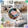 thumbnail image 5 of Red Blue Tie Dye Flower Rectangle Tablecloth 60"x102",Waterproof Polyester Rectangle Table Cloth, Wipeable Spillproof Polyester Tablecloth for Dining, Camping, Indoor and Outdoor, 5 of 6