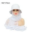 thumbnail image 6 of ruhuadgb Sun Hat Multifunctional Durable Breathable All Match Soft Daily Wear 2 in 1 Chiffon Bucket Hat Scarf Set for, 6 of 8
