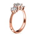 thumbnail image 4 of Moissanite Round 925 Sterling Silver Vermeil Rose Gold Plated Trilogy Ring for Women Jewelry Size 8 Ct 1.44 Birthday Gifts for Women, 4 of 10