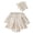 Beige, variant on larppty Baby Girl Floral Romper, Long Sleeve Lace Dress Bodysuit with Bonnet, Princess Style Outfit for Newborn and Infant