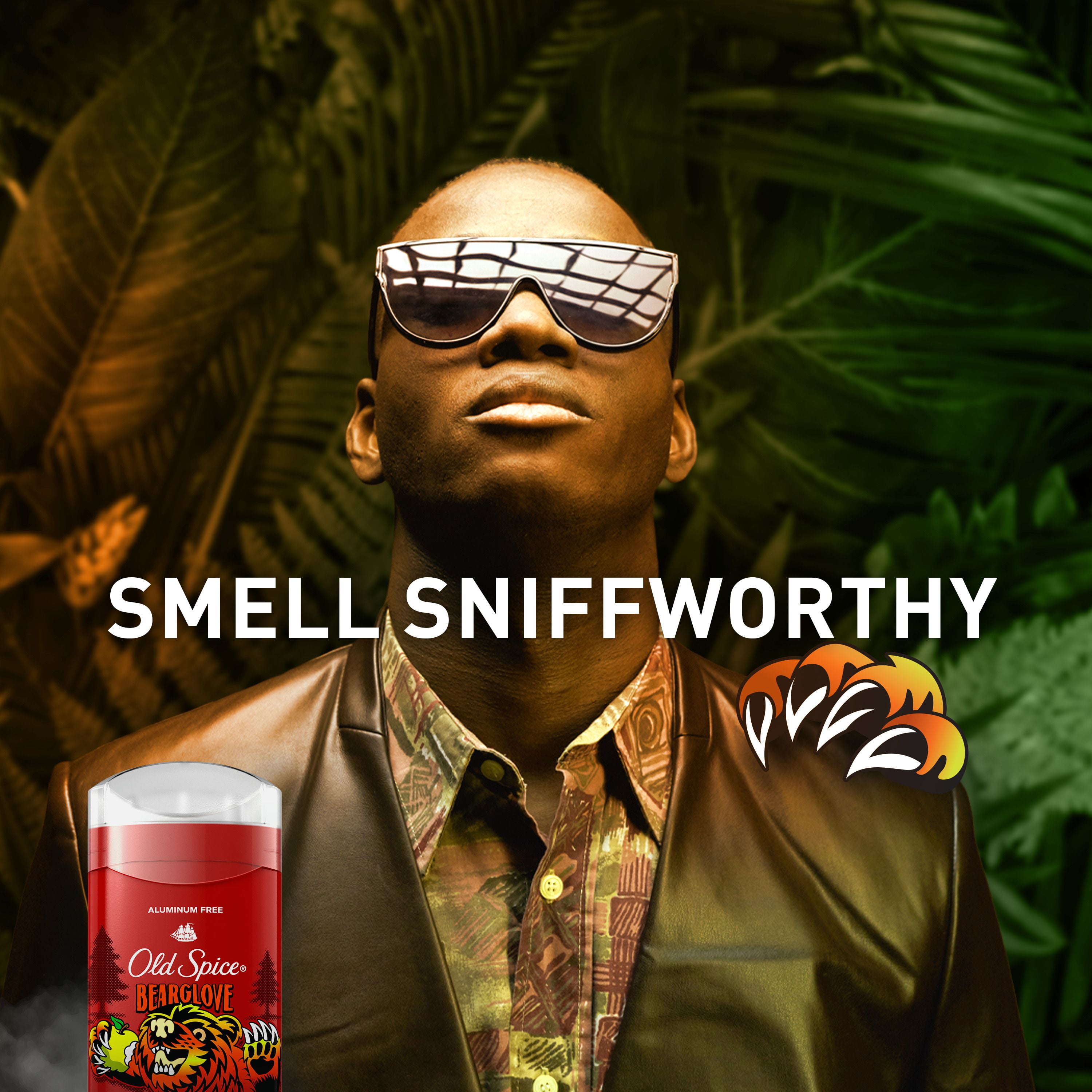 Désodorisant sans aluminium Old Spice pour hommes, fraîcheur 24 heures sur 24, 7 jours sur 7, protection longue durée contre les odeurs, parfum légendaire, Bearglove, parfum de ver