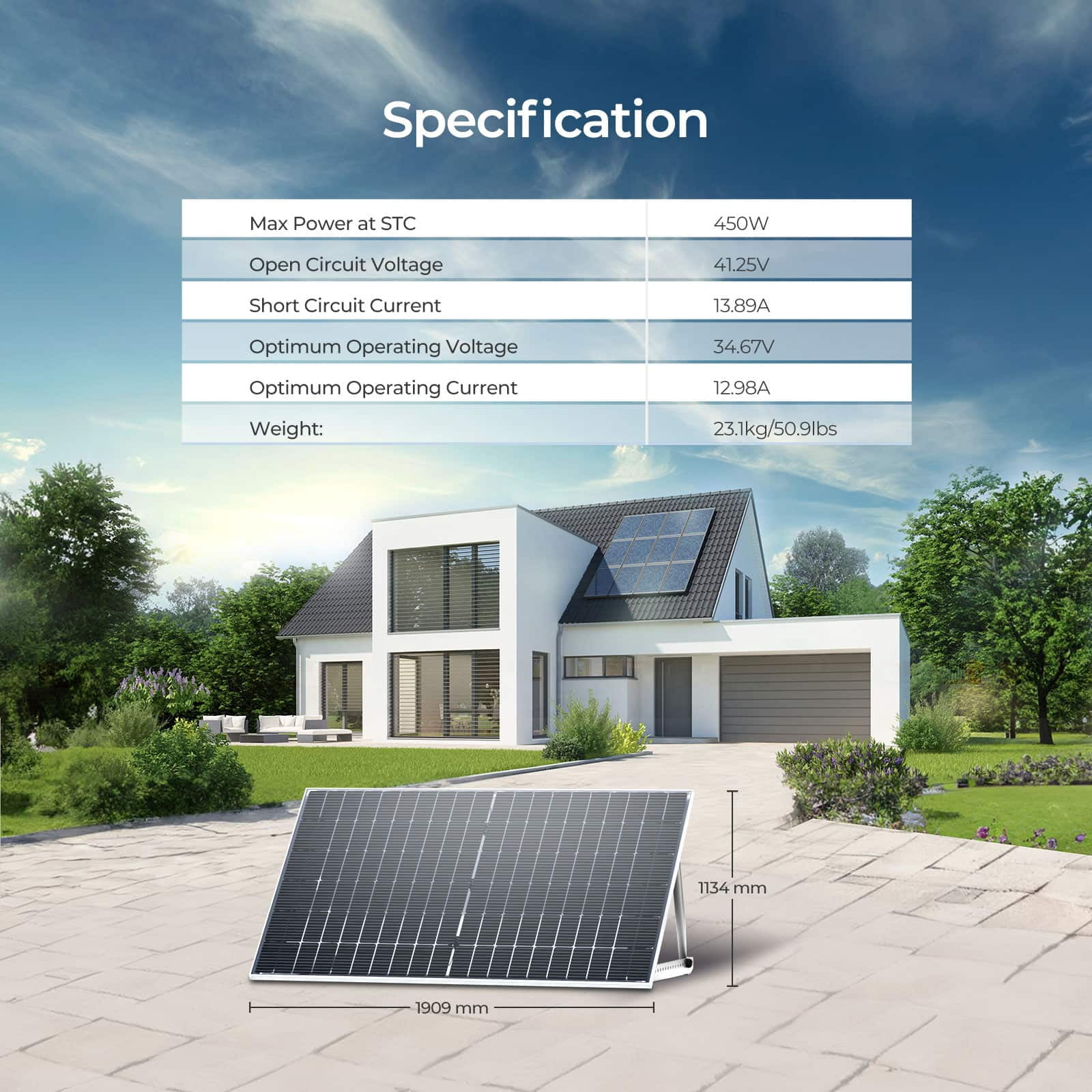 Renogy 6-Pack 450W Bifacial Monocrystalline Solar Panels, 12/24V PV Power Charger for Off-Grid Applications
