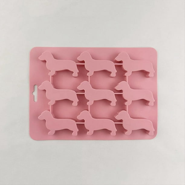 Molde de Silicona para Galletas de Chocolate con Forma de de Perro Salchicha, Bandeja de Hielo para el Hogar, Herramientas de Cocina, Molde de Silicona, MarróN