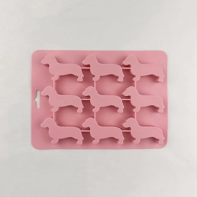 Molde de Silicona para Galletas de Chocolate con Forma de de Perro Salchicha, Bandeja de Hielo para el Hogar, Herramientas de Cocina, Molde de Silicona, MarróN