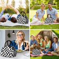 thumbnail image 6 of Black and White Wavy Checkered Pattern Insulated Lunch Bag,Leakproof Large Capacity Lunch Box for Work,Picnic or Travel,11.4 X 6.7 X 8.3 Inches, 6 of 6