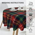 thumbnail image 4 of Red Green Christmas Plaid Round Tablecloths 60 Inch Winter Xmas Holiday Decorations Decorative Table Cloth with Dust-Proof Wrinkle Resistant Decor for Home Kitchen Dining Room Outdoor Patio, 4 of 6