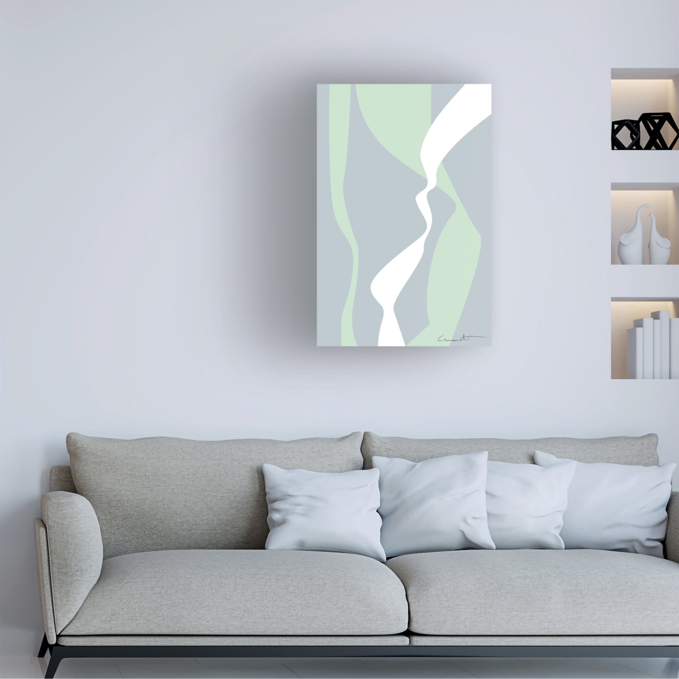 Canvas Wall Art - Pictufy Studio Ii 'Wavy Tracks' Wall Art for Living Room, Bedroom, or Office Décor by Trademark Fine Art - 22 x 32 Inches