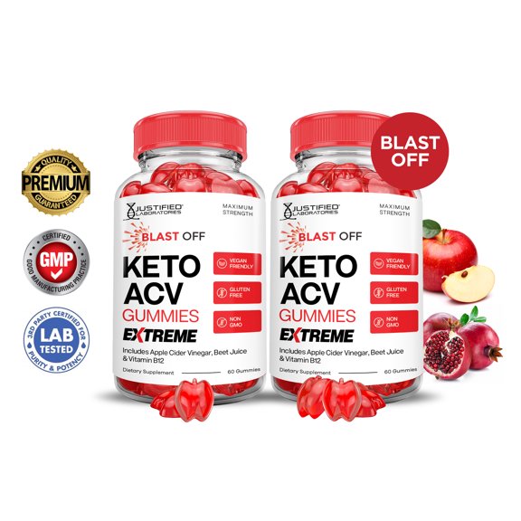 (2 Pack) Blast Off Keto Extreme ACV Gummies 2000mg Dietary Supplement 120 Gummys