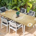thumbnail image 2 of Brown Daisy Bees Table Cloths for 8 Foot Rectangle Tables, Spring Farmhouse Honey Floral Rings Patio Waterproof Elastic Fitted Tablecloths, Washable Rectangular Table Cover for Camping, 2 of 8