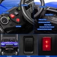 thumbnail image 6 of 24V 2 Seater Kids Ride on Car, 4WD Golf Cart with Parent Remote Control, 4x4 Motors Ride on Truck with Roof, Toddler Electric Vehicle with Storage Box, Foot Pedal, Music Player, Lights, Horn, Blue, 6 of 9