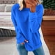 thumbnail image 1 of ICHUANYI Liquidación Moda Mujer Manga Larga Camiseta Verano Color Sólido Blusa Suelta Tops ICHUANYI WER202308256559, 1 of 5