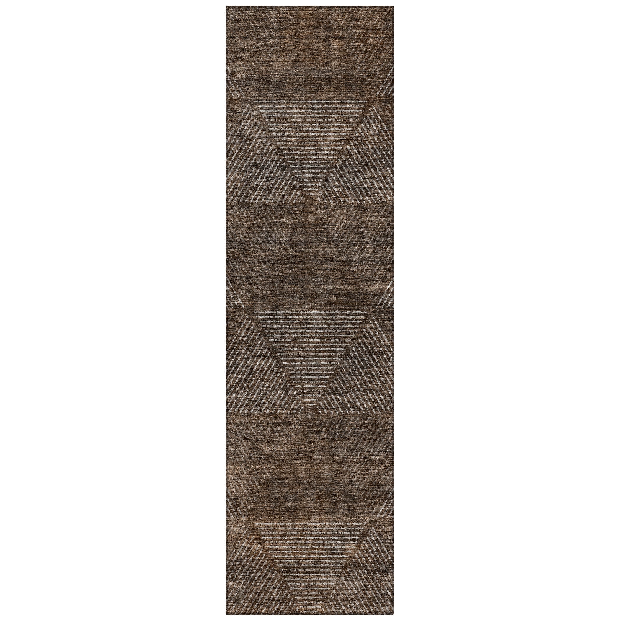 Addison Rugs Chantille Indoor/Outdoor Transitional Geometric Brown Washable Runner Rug, 2'3" x 7'6"