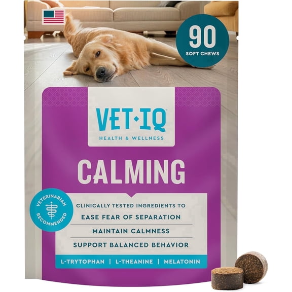 VetIQ Calming Support Supplement Soft Chews for Dogs,Soft Chews, 90 Count