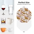 thumbnail image 6 of Yiaed Sunflowers And Butterflies Print Leather Coasters for Drinks - Cup Coasters Coffee Table Kitchen Table Bar, Home & Office Gifts Handmade Drink Coasters-Octagon, 6 of 6