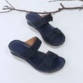 thumbnail image 4 of VerPetridure Womens Sandals Casual Summer Summer Retro Casual Flowers High-heeled Flat-bottomed Ladies Wedge Slippers, 4 of 9