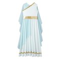 thumbnail image 5 of Vestido de princesa griega antigua para niñas, sin mangas, con chales de tul fluidos, toga, disfraz de diosa, vestido para Halloween, 5 of 5