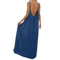 thumbnail image 4 of Afdoent Women's Dresses Long Sleeve V Neck Backless Maxi Dress For Oversized Loungewear Robe Casual Home Dress With Side Slits Fashion Beach Vacation Clothes, 4 of 7
