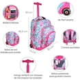 thumbnail image 3 of Mochila con ruedas + Lonchera Jworld SQbags Escolar Infantil Llantitas con luces, 3 of 7