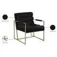 thumbnail image 4 of Meridian Furniture Zayne Black Velvet Accent Chair with Gold Iron Frame, 4 of 5