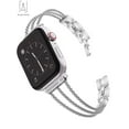thumbnail image 2 of Gustave Women Fashion Bracelet Apple Watch Bands 38mm 40mm 42mm 44mm with Rhinestone, Wristband Strap Compatible for iWatch Series Ultra/8/7/6/5/4/3/2/1/SE "Silver", 2 of 9