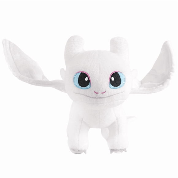 How to Train Your Dragon Light Fury Plush Toy, 7.5 Inch Soft Stuffed White Dragon Doll, Collectible Figure, Cute Cuddly Gift for Fans & Kids, 19cm