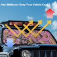 thumbnail image 5 of Uorisanigo Windshield Sun Shade for Rubicon Sahara TJ JK JKU 2 Door & 4 Door Accessories 16.14''x52.95'' Pink Camo Hunting Forest Front Window Shade Sun Visor Blocks UV Rays Keep Your Car Cool, 5 of 7