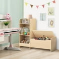 thumbnail image 6 of Kids Bookshelf and Toy Storage Organizer with Reading Nook for Kids, 3-Tier Baby Nursery Bookshelf Bookcase with Bench and Storage Cabinet for Kid's Room, Nursery, Bedroom, Playroom (Natural), 6 of 12