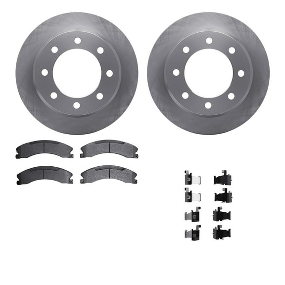 Dynamic Friction Company Rear Brake Rotors with 5000 Advanced Brake Pads includes Hardware 6512-48348