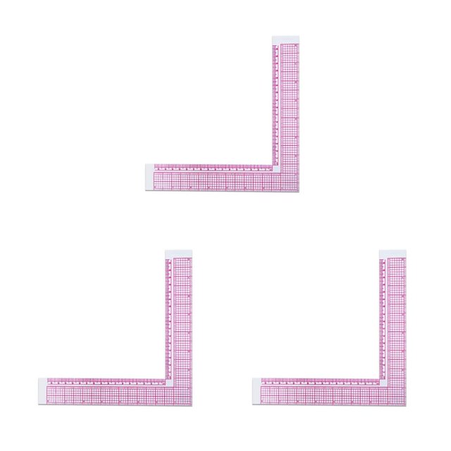 Monstrate L-shaped French Curve Ruler Built-in Scale DIY Lightweight Clothing Transparent Design Rulers Quilting Making Durability Pattern Type1 NO1 Monstrate CBP198821