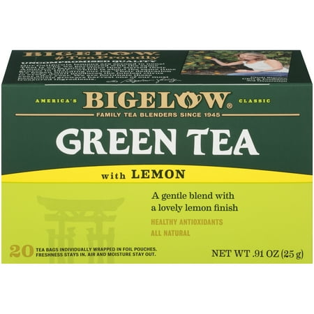 (3 Boxes) Bigelow Green Tea with Lemon, Tea Bags, 20