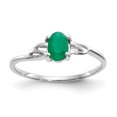 thumbnail image 1 of 10k White Gold Emerald Birthstone Ring May Gemstone, 1 of 10