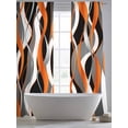 thumbnail image 5 of Abstract Stripes Sheer Curtains 84 Inch Length 2 Panels Set for Living Room/Bedroom, Retro Modern Orange Black Gray Lines Curtain Sheers Drapes Rod Pocket Curtains Window Treatment Set 52''x84''x2, 5 of 7