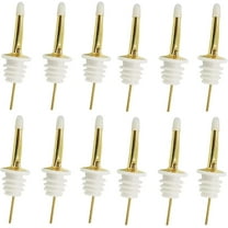 24 Pack Liquor Pour Spouts Set - Stainless Steel bottle spout and Liquor Pourers Dust Caps Covers Gold White