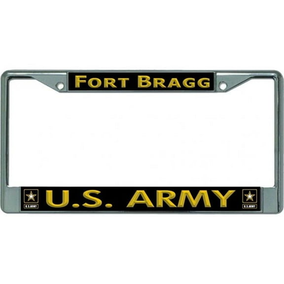 U.S. Army Fort Bragg Chrome License Plate Frame