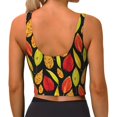 thumbnail image 4 of Goofa Autumn With Leaves Printed Sports Bras for Women, High Impact Running Bra Workout Crop Tank Tops Longline Sports Bra Push up-Medium, 4 of 9