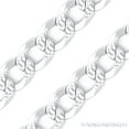 thumbnail image 2 of 10.5mm Cuban / Curb Link D-Cut Pave Italian Chain Bracelet in .925 Sterling Silver, 2 of 2