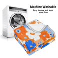 thumbnail image 6 of 50x60 inch Crystal Fleece & Arctic Fleece Blanket Soft Bed Throws for Home or Camping Orange and Blue Small Flowers, 6 of 7