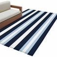 thumbnail image 6 of Blue Navy Striped Area Rug 3x5 Washable Rug Non Slip Modern Ombre Abstract Lines Pattern Large Area Rug Indoor Floor Carpet for Entryway Bedroom Kitchen Living Room Home Office Dining Room Nursery, 6 of 8