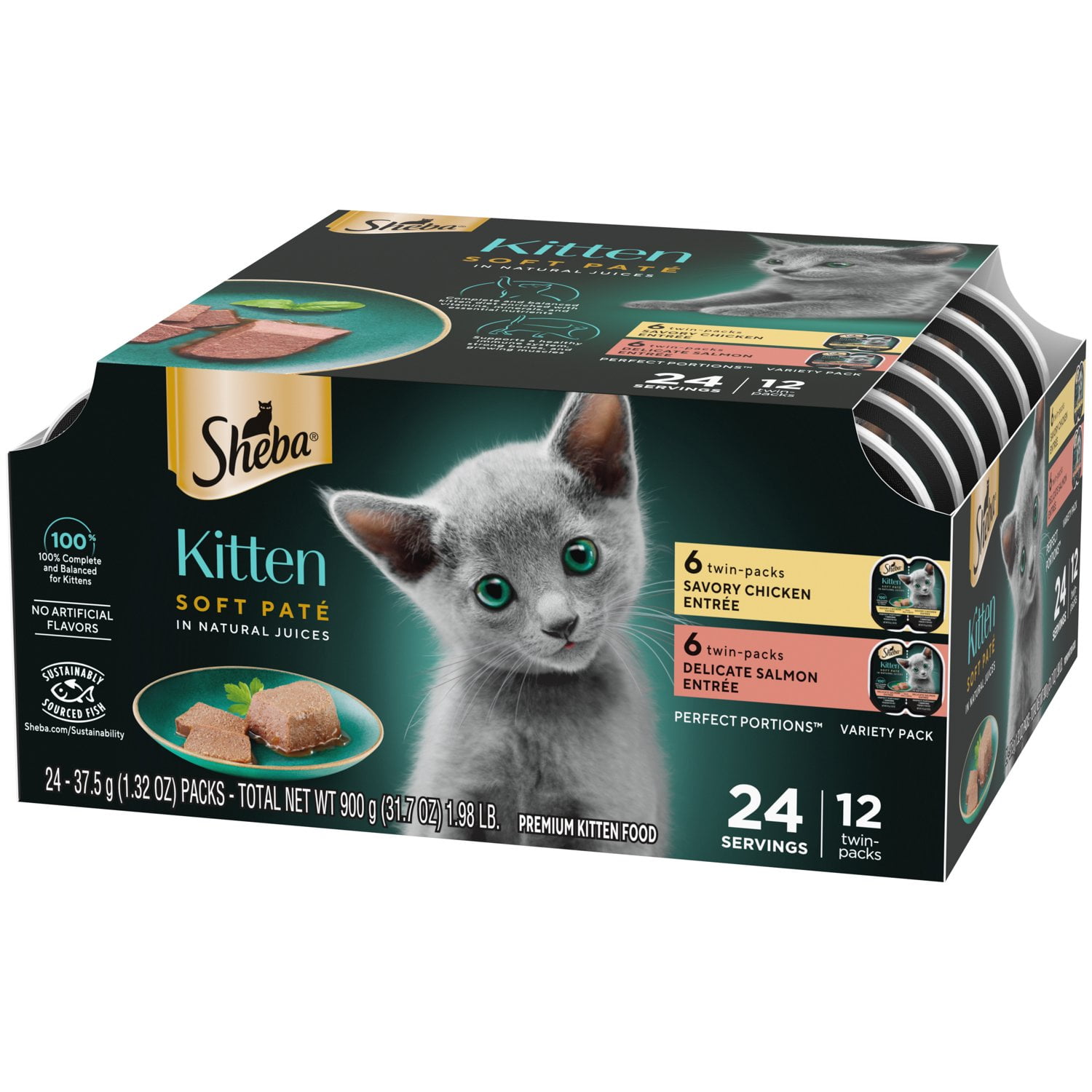 Sheba Perfect Portions Soft Pate Wet Cat Food Variety Pack for