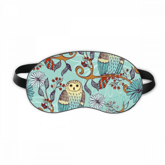 Blue Flower Owl Protect Animal Pet Lover Sleep Eye Shield Soft Night Blindfold Shade Cover