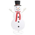 thumbnail image 5 of vidaXL 1 Piece Large White Fabric Christmas Snowman Figure with LEDs Holiday Decoration, 5 of 8