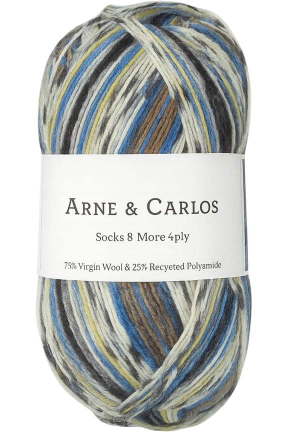 Sock Yarn | Sock & More 4-Ply | 75% Virgin Wool, 25% Recycled Polyamide | 100g (Approx. 420m) Skein, (2460 - Bamble)